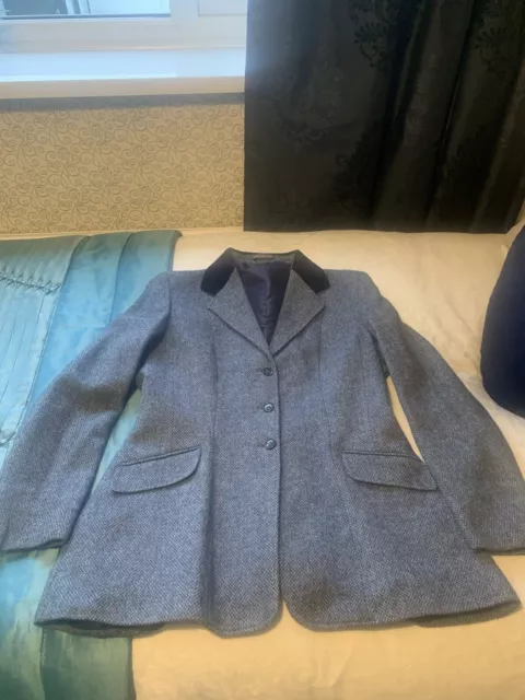 Damen blau Caldene Herringbone Tweed Jacke Größe 14 (38)