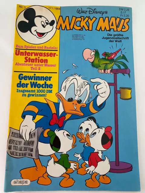 Disney Micky Maus Ehapa Heft Nr. 3 Comic 17.1.1984 Vintage - mit Beilage