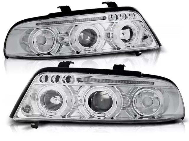 Phares avant Audi A4 01.99-09.00 angel eyes chrome