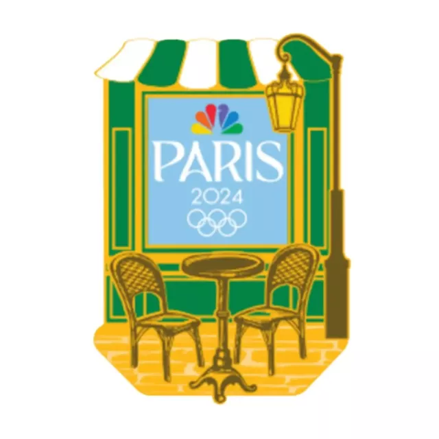 2024 NBC PARIS Olympics Street Café Pin Badge Media Lapel - new in ...
