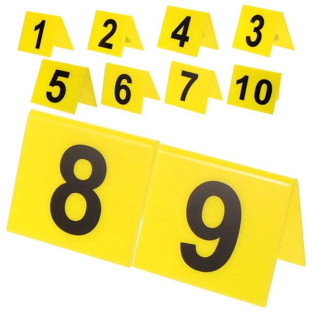 Evidence Number Sign 10 PCS REUSABLE Label Evidence Numbers Signage Table Signs Banquet £11. ...