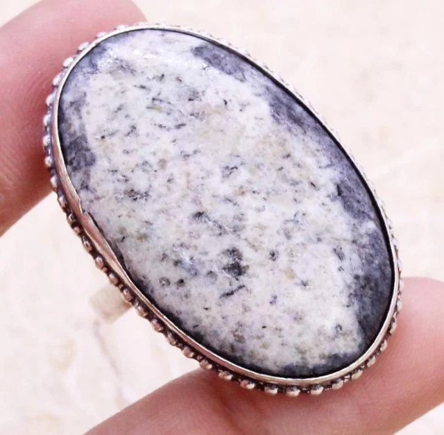 Lavish K2 Azurite 925 Silver Plated Handmade Ring of US Size 7 Ethnic