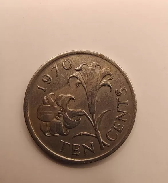 ONE CENT COINS: 1970 Bermuda Ten / 10 Cents Coin