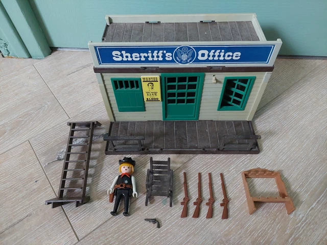 Lot Playmobil Vintage Western - Prison Du Shérif, Set 3423, Bon état, Pièces Mélangées