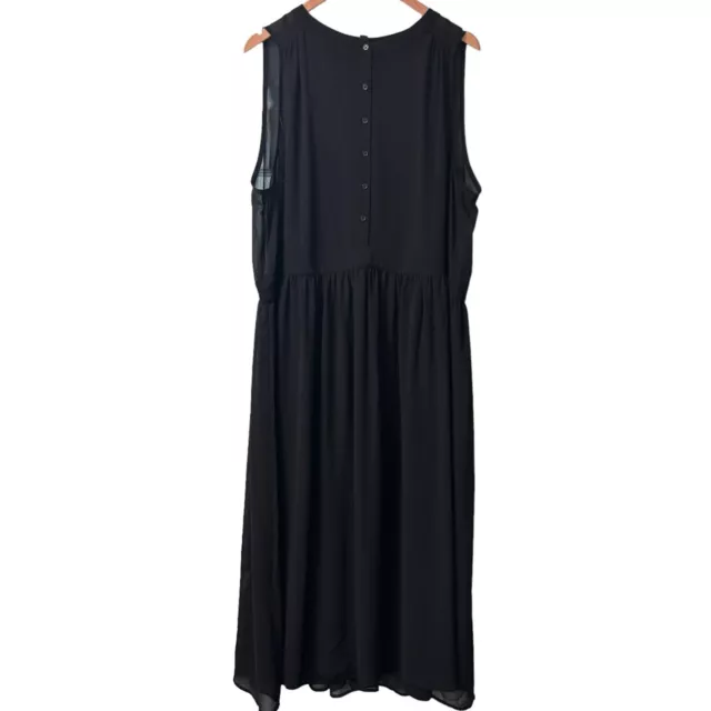 NEW Banana Republic Black Sleeveless Button Down Midi Lined Dress Size XL Tall