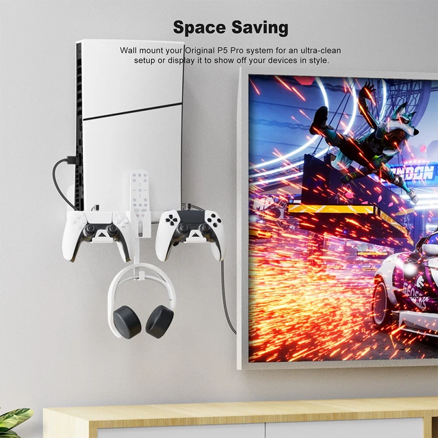 WALL MOUNT FLOATING Shelves Stable for PS5 Slim Game Console/Headset