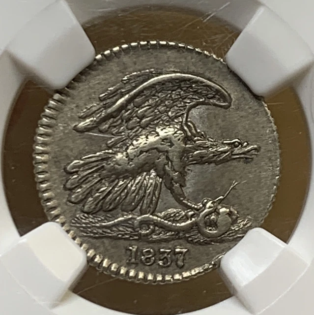 1837 1C One Cent Feuchtwanger Token New York HT-268 ( 3E ) NGC AU53**AAH