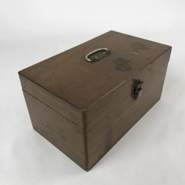 Vintage Japanese Wooden Hanko Inkan Stamp Storage Box Inside 13x23.5x9cm X78