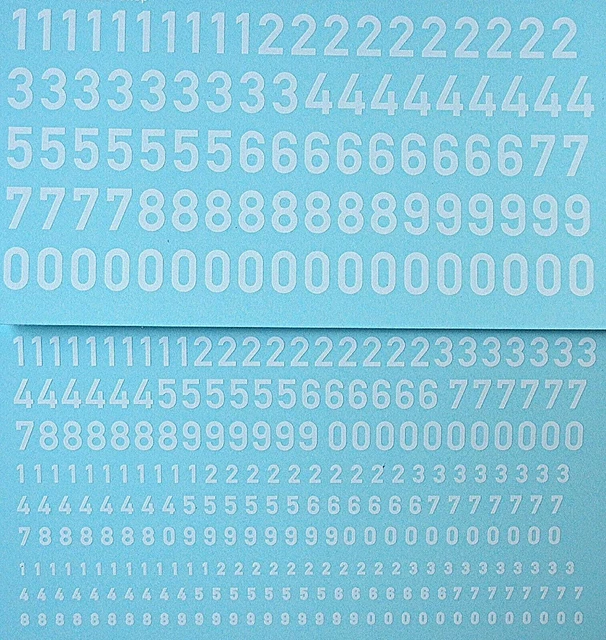 Foglio Adesivo Numeri Racing Bianco #4 - Decalcomania 3M Per RC Scala 1/8 1/10 1/12