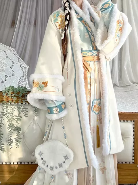 Hanfu Autumn Winter Women Chinese Traditional Stage Dance Dress Cosplay Costume