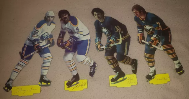 VTG '70s Buffalo Sabres 14" Heavy Cardboard Lot of 4 PERREAULT GARE MARTIN KORAB