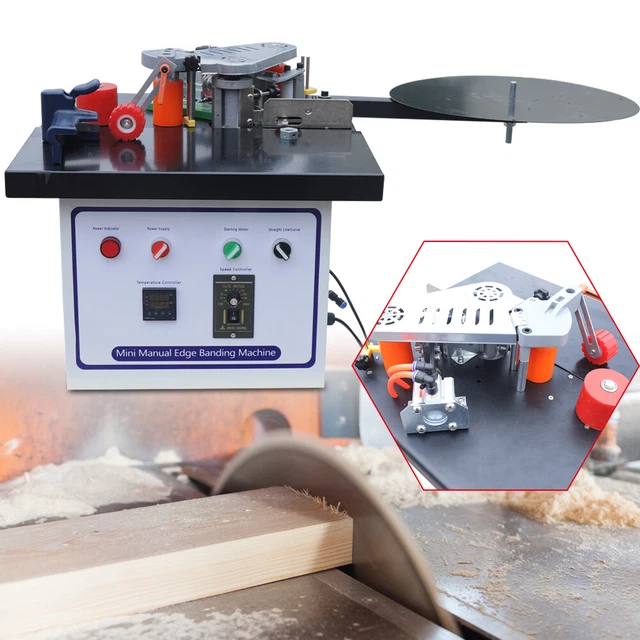 1200W Desktop Double Side Coating Gluing Edge Banding Bander Machine 110V