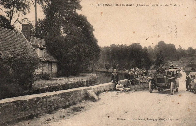 CPA 60 - RESSONS SUR LE MATZ (Oise) - 30. Les Rives du "Matz" (animée, auto)