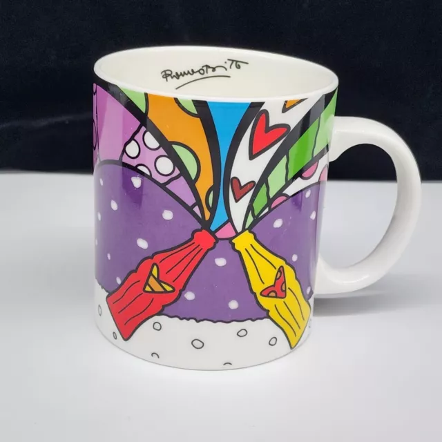 Romero Britto for Coca-Cola Large Mug 2014 Colorful Bottles Hearts Love VTG