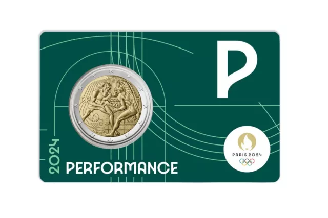 PREVENTE - Coincard BU 2 Euros Commémorative France 2024 Paris 2024 ''VERT P''