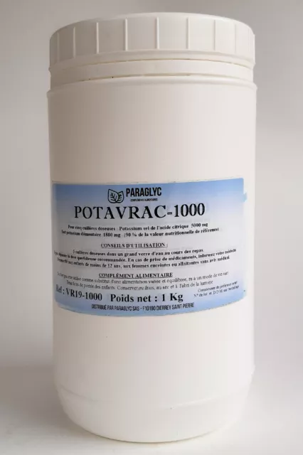 Citrate de POTASSIUM 1 Kg POTAVRAC-1000 Complément alimentaire PARAGLYC