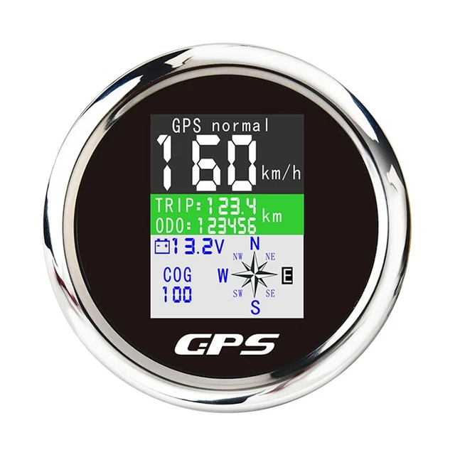 85mm GPS Speedometer TFT Screen Digital Tachometer Odometer with GPS Antenn V2L7