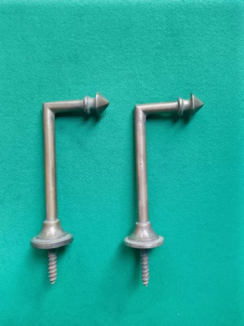 Pair of vintage brass hooks curtain tie backs