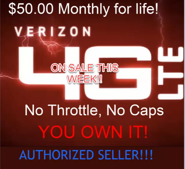 Verizon Unlimited Data Plan - $50 Monthly - No cap or Throttle - No contract