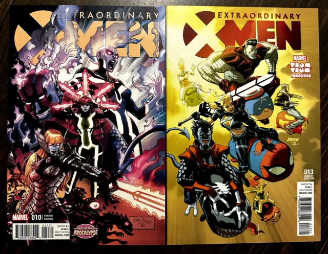 Extraordinary X-Men #10 Apocalypse Variant! + #13 Tsum Tsum Variant! 2016 NM-