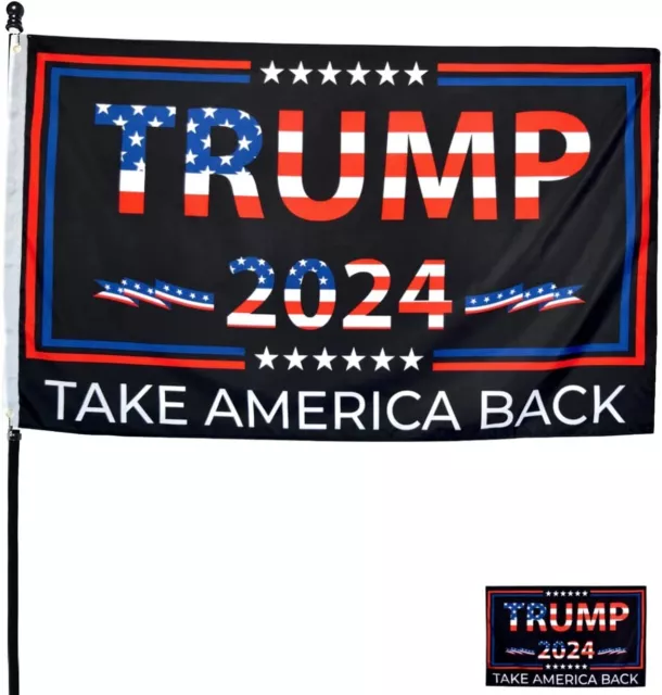 Double Sided Trump 2024 Flag Take America Back 3x5 Foot Indoor Outdoor Banner