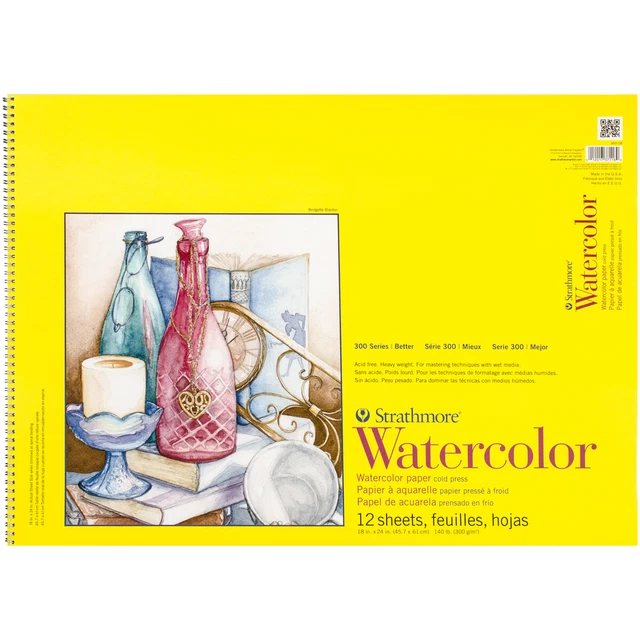 Almohadilla de papel en espiral de acuarela Strathmore 18""X24""-12 hojas -360180