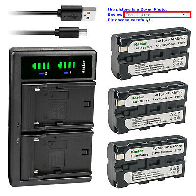Kastar Battery LCD Dual Charger for Sony NP-F330 NP-F530 NP-F550 NP-F750 NP-F770