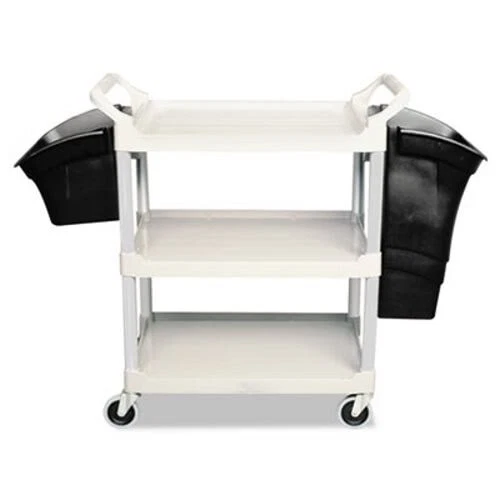 Rubbermaid 4091 Xtra Open Sided 3 Shelf Utility Cart, Gray (RCP4091GRA)
