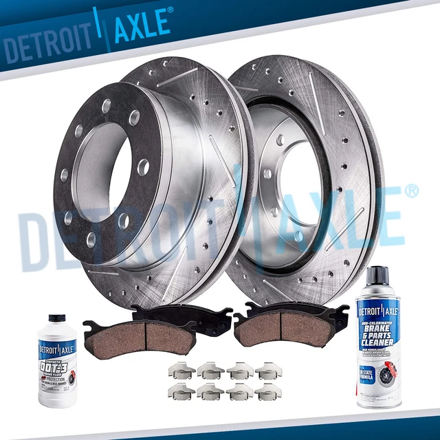 FRONT DRILLED ROTORS + Brake Pads for Chevy Silverado 2500 HD GMC