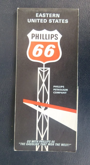 1967 Eastern United States   road map Phillips 66  oil  gas