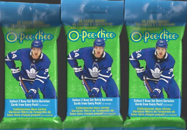 2021-22 Upper Deck Series O-Pee-Chee NHL Hockey 3x Fat Packs 84 Cards! Retro Var