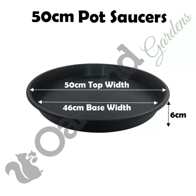 50cm Plant Pot Saucers Round Deep Strong Plastic Base Water Drip Tray Saucer