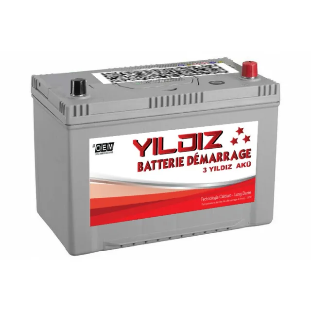 Batterie 95ah YILDIZ 95 Asiatique +Positif droit 750A Voiture