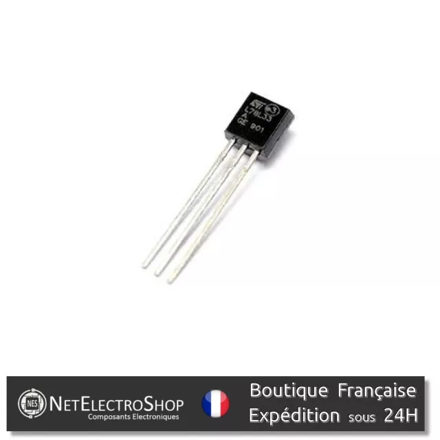 2x L78L33ACZ - Régulateur de tension linéaire 3,3V 100mA  - TO-92