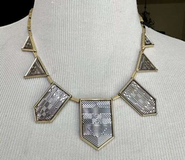 House Of Harlow Statement Geo Necklace Two Tone