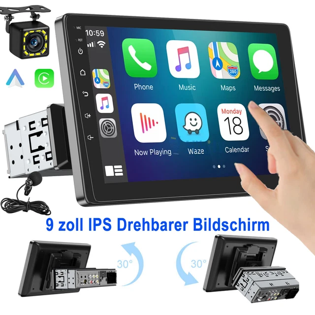 Volam 9 Pollici Wireless A-pple Carplay Android Auto con 4K+1080P