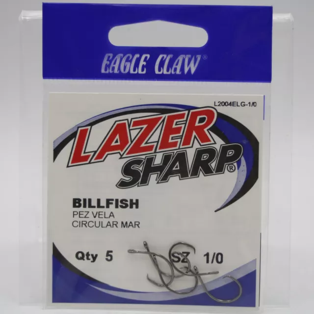 Eagle Claw L197BKGH-5/0 Lazer Sharp Circle Sea Fishing Hook Size 5/0 Barbed  