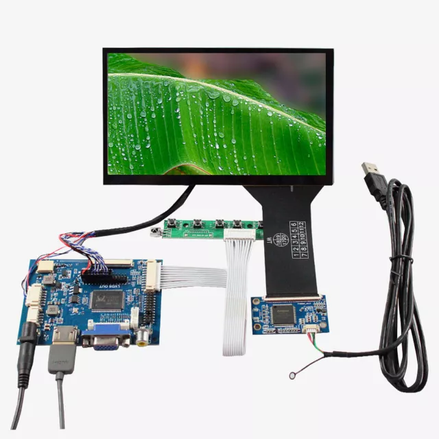 HDMI VGA 2AV Controller Board & 7" 1024x600 1000nit OutDoor Touch IPS LCD Screen