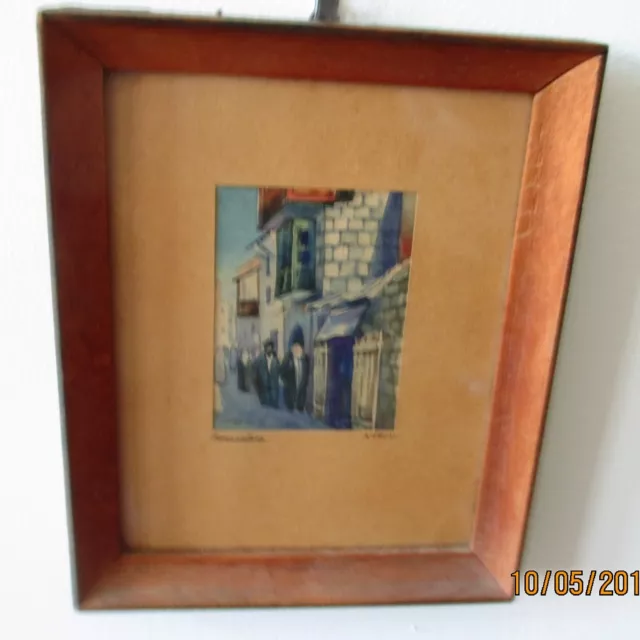 Jerusalem, Minature Framed Painting, Under Glass 3