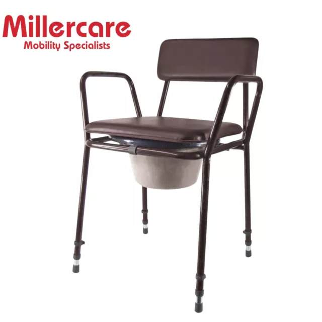 NEW Millercare Height Adjustable Bedside Commode Chair 5L Bucket Mobility Aid
