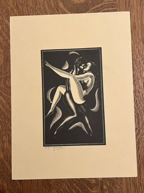 Earl Marshawn Washington Erotica Woodcut Print Hand Signed Black Americana