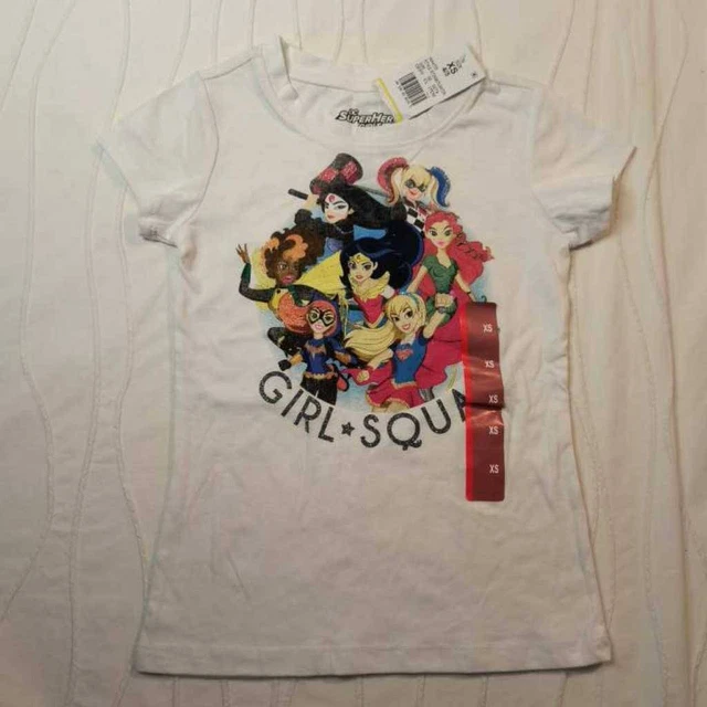 Girl Squad DC Superhero Girls Graphic T-Shirt Multicolor Short Sleeve XS New