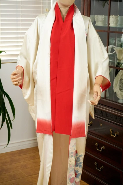 Dear Vanilla Japanese Silk Kimono Women's Robe Gown Authentic Japan Vintage Mint 7