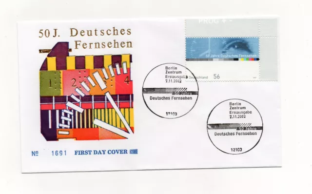 Bund 2 FDC MiNr. 2288 50 Jahre Deutsches Fernsehen EST Berlin