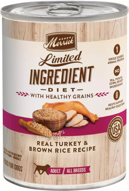 Merrick Limited Ingredient Diet Premium with Healthy Grains Natural Canned Wet D