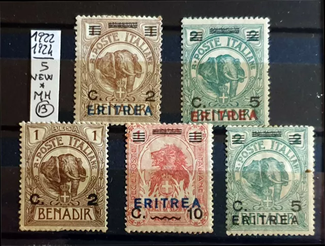 Italy Regno Colonie 1922-1924 Eritrea - 5 Stamps New*