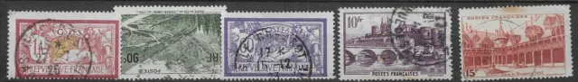 lot 11 de 5 timbres anciens oblitérés