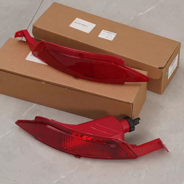 Pair Left + Right Rear Bumper Reflector Tail Fog Light Lens For Ford Fiesta MK7