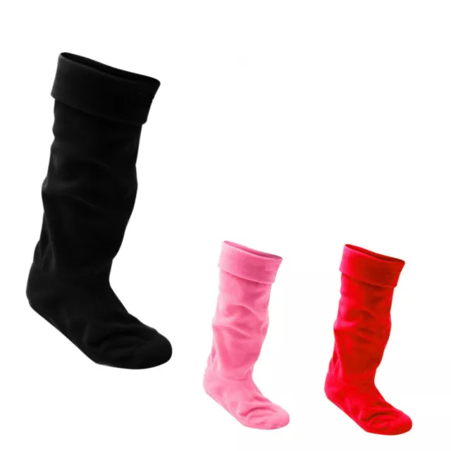 Women's Ladies Fleece Wellie Wellington Boot Socks Liner Welly Warm 4-7 UK