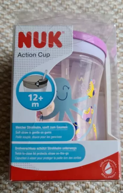 NUK Action Cup Toddler Cup | 12+ Months Purple Octopus  230ml